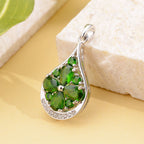 Natürlicher Chromdiopsid Anhänger, 925 Silber rhodiniert ca. 2.29 ct