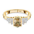 AAA Turkizit und weißer Diamant-Ring, 925 Silber Gelbgold Vermeil (Größe 16.00) ca. 1,02 ct