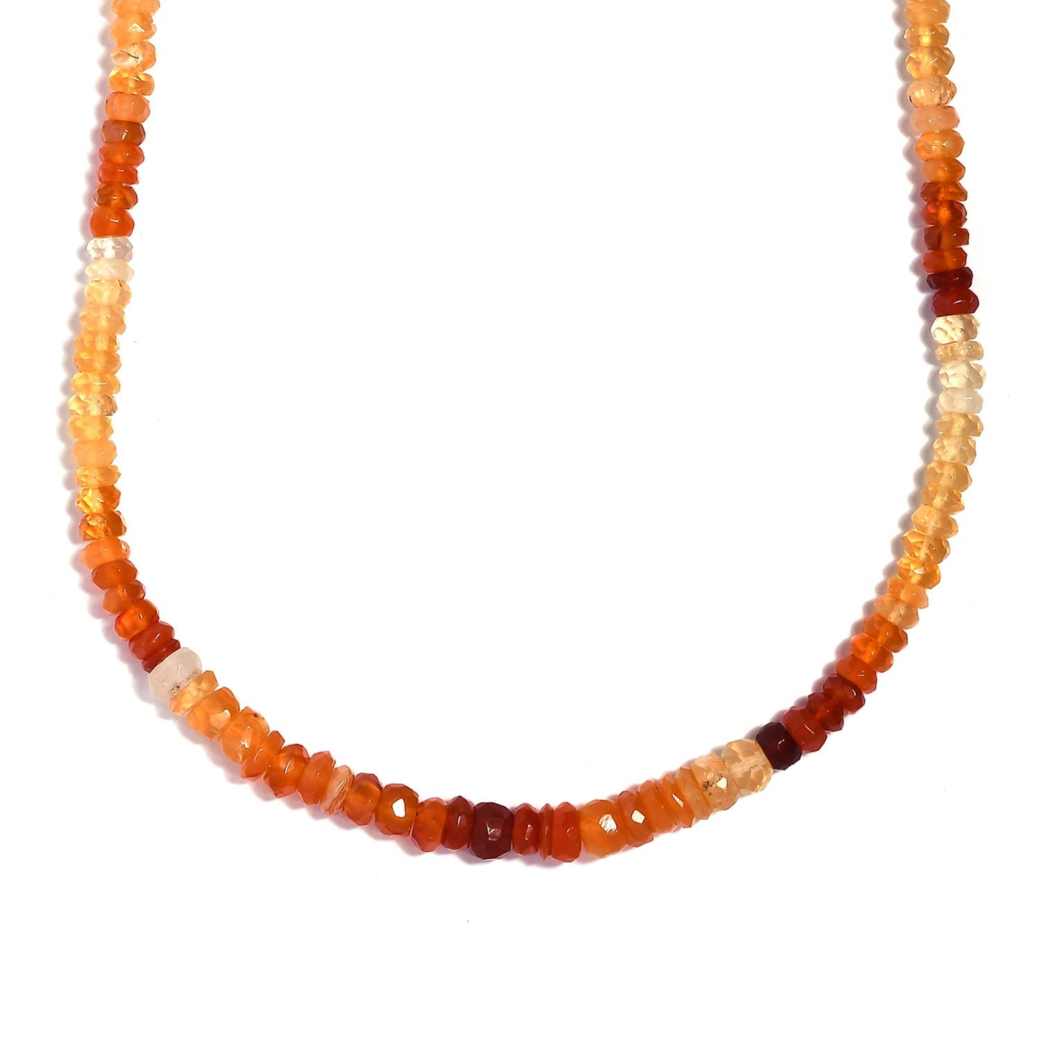 Mehrfarbige Feueropal Halskette, ca. 45 cm, 925 Silber ca. 60.00 ct