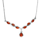 Purpurrotes Feueropal Collier, ca. 50 cm, 925 Silber platiniert ca. 0.75 ct