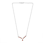 Purpurrotes Feueropal Collier, ca. 50 cm, 925 Silber platiniert ca. 0.75 ct