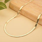 Strukturierte Fischgräten-Gliederkette, ca. 50 cm, reiner Edelstahl Goldfarben ca. 10,90g