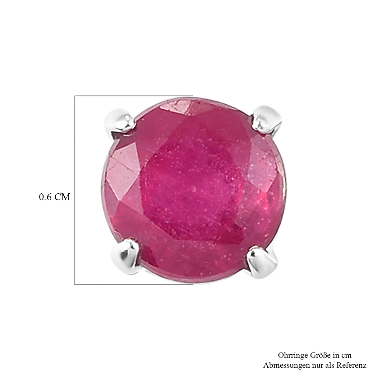 Afrikanische Rubin-Ohrstecker, 925 Silber ca. 1,60 ct