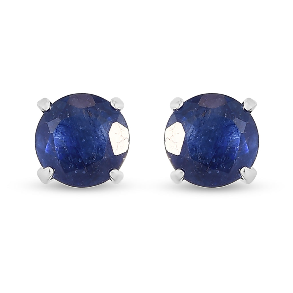 Masoala Saphir-Ohrstecker, (Fissure gefüllt), 925 Silber ca. 1.51 ct