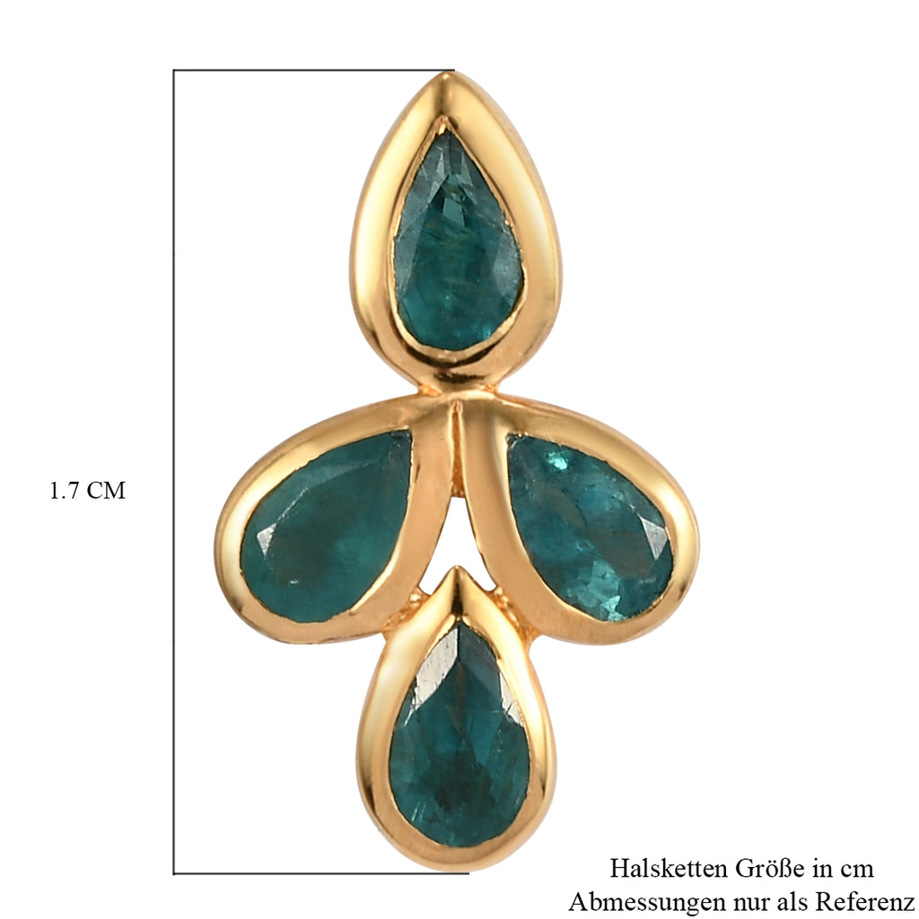Blaugrüner Grandidierit Anhänger 925 Silber vergoldet ca. 0,82 ct