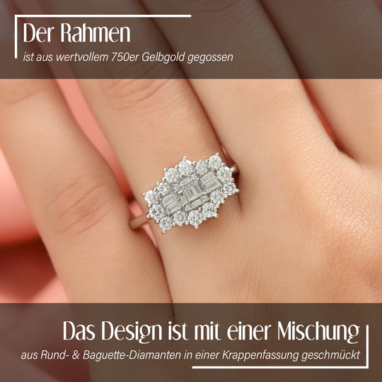 ILIANA Diamant-Ring, IGI zertifiziert SI G-H, 750 Weißgold (Größe 21.00) ca. 1.00 ct