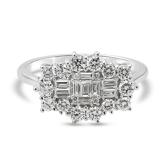 ILIANA Diamant-Ring, IGI zertifiziert SI G-H, 750 Weißgold (Größe 21.00) ca. 1.00 ct