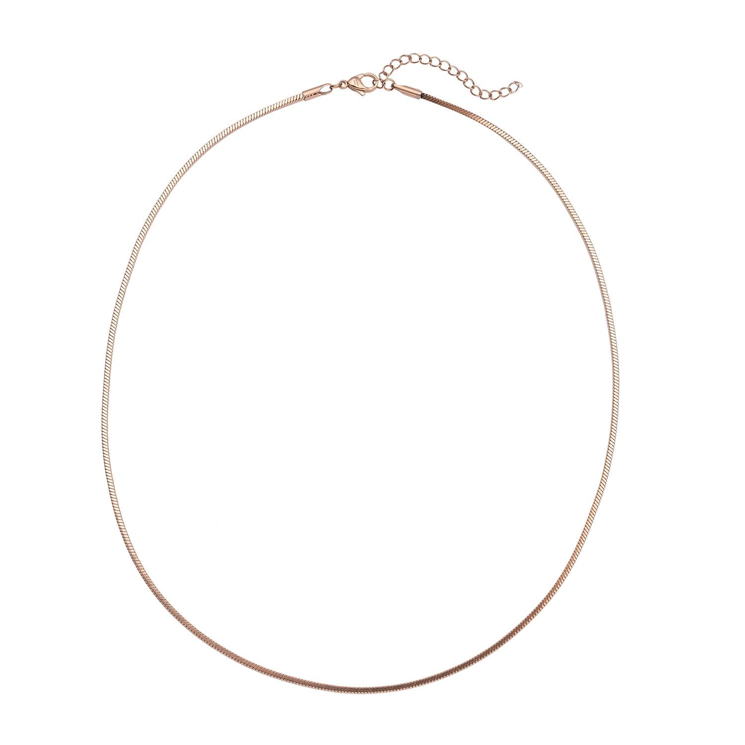 Strukturierte Gliederhalskette, ca. 50 cm, reiner Edelstahl roséfarben ca. 10,50g