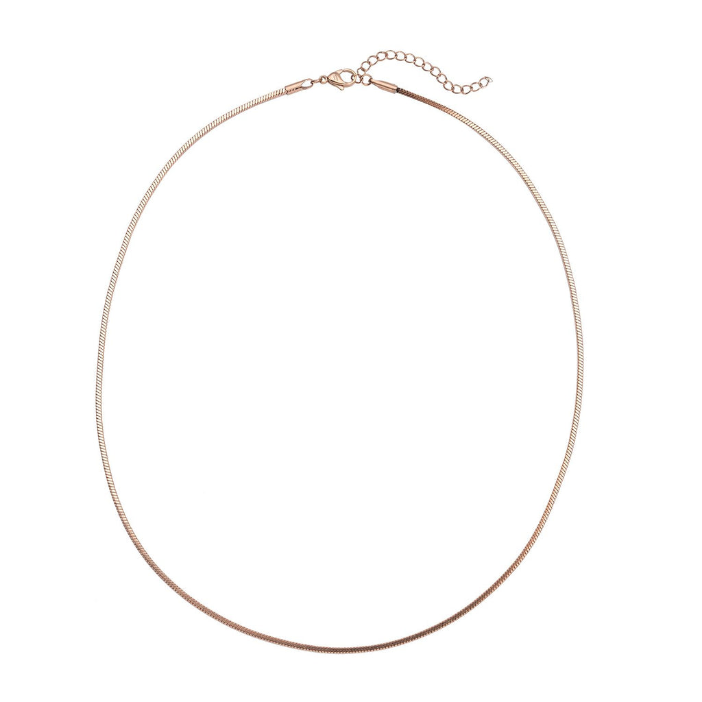 Strukturierte Gliederhalskette, ca. 50 cm, reiner Edelstahl roséfarben ca. 10,50g