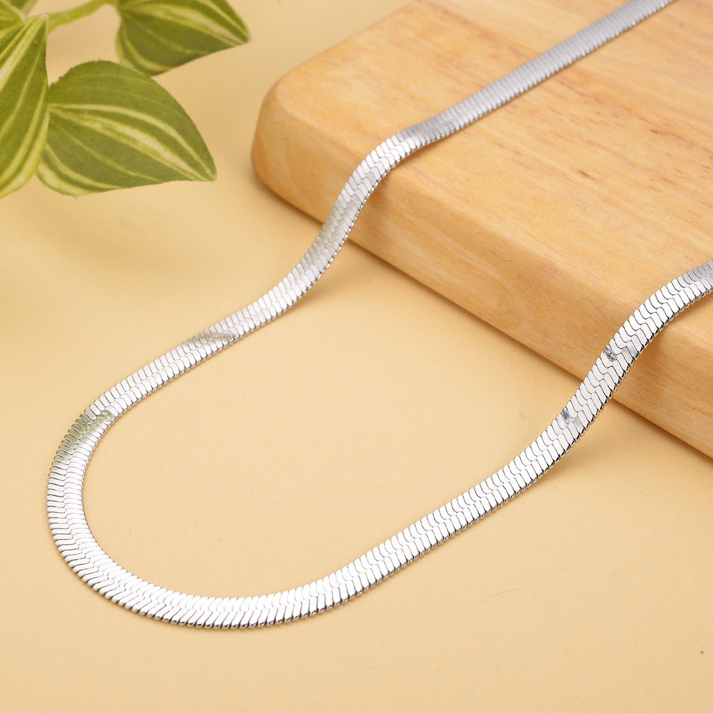 Seidige Fischgräten-Gliederkette, ca. 45 cm, reiner Edelstahl ca. 20,20g