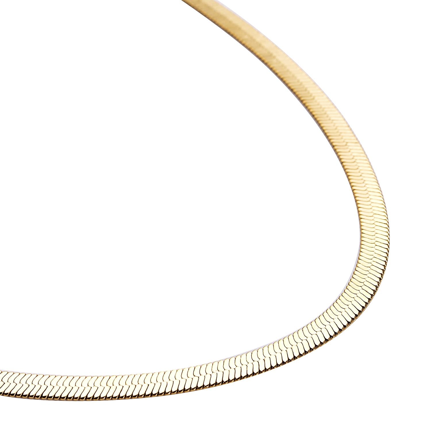 Seidige Fischgräten-Gliederkette, ca. 45 cm, 316L Edelstahl Goldfarben ca. 20,20g