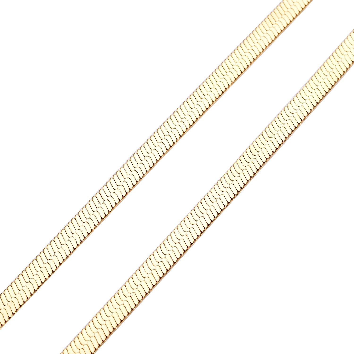 Seidige Fischgräten-Gliederkette, ca. 45 cm, 316L Edelstahl Goldfarben ca. 20,20g