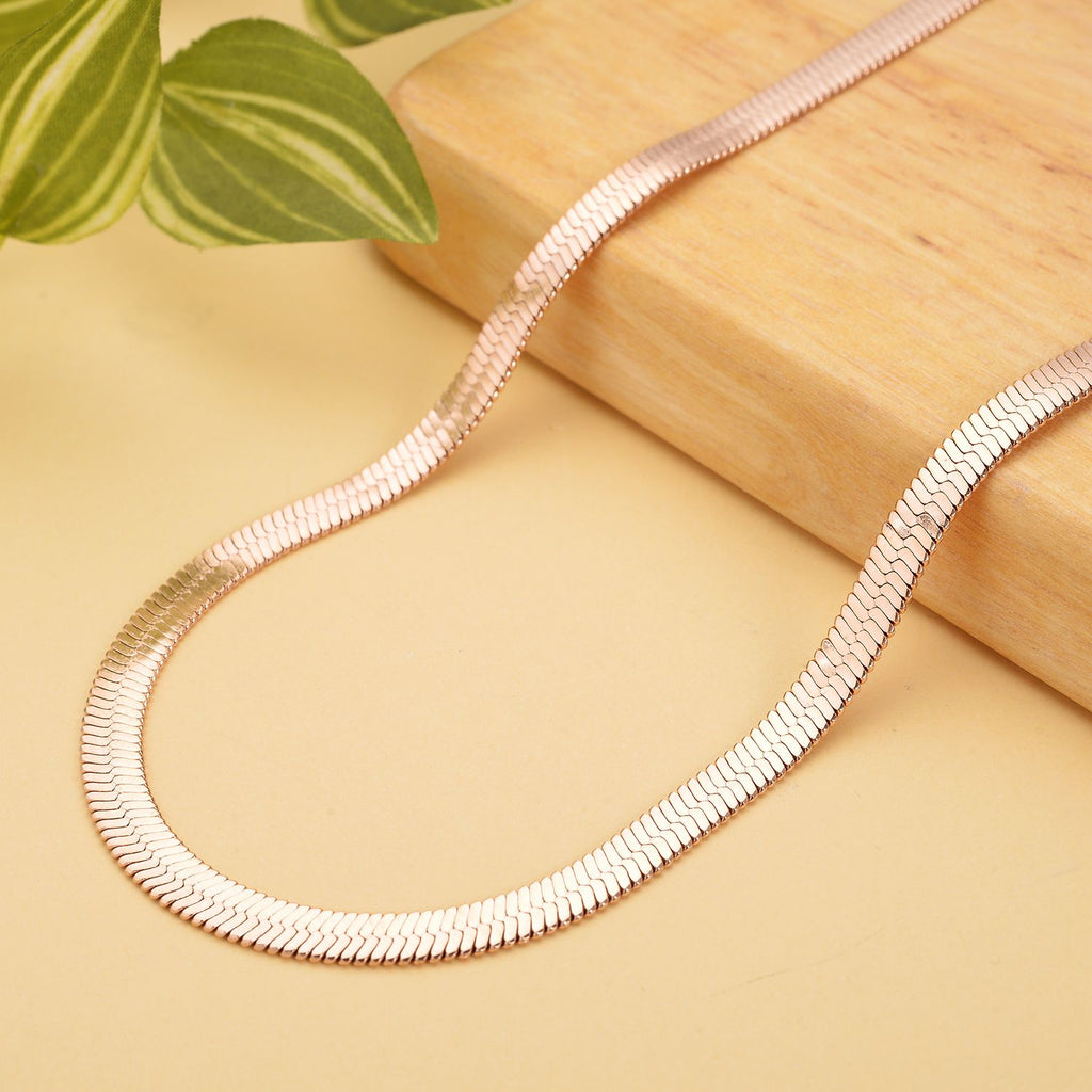 Seidige Fischgräten-Gliederkette, ca. 45 cm, reiner Edelstahl roséfarben ca. 20,20g