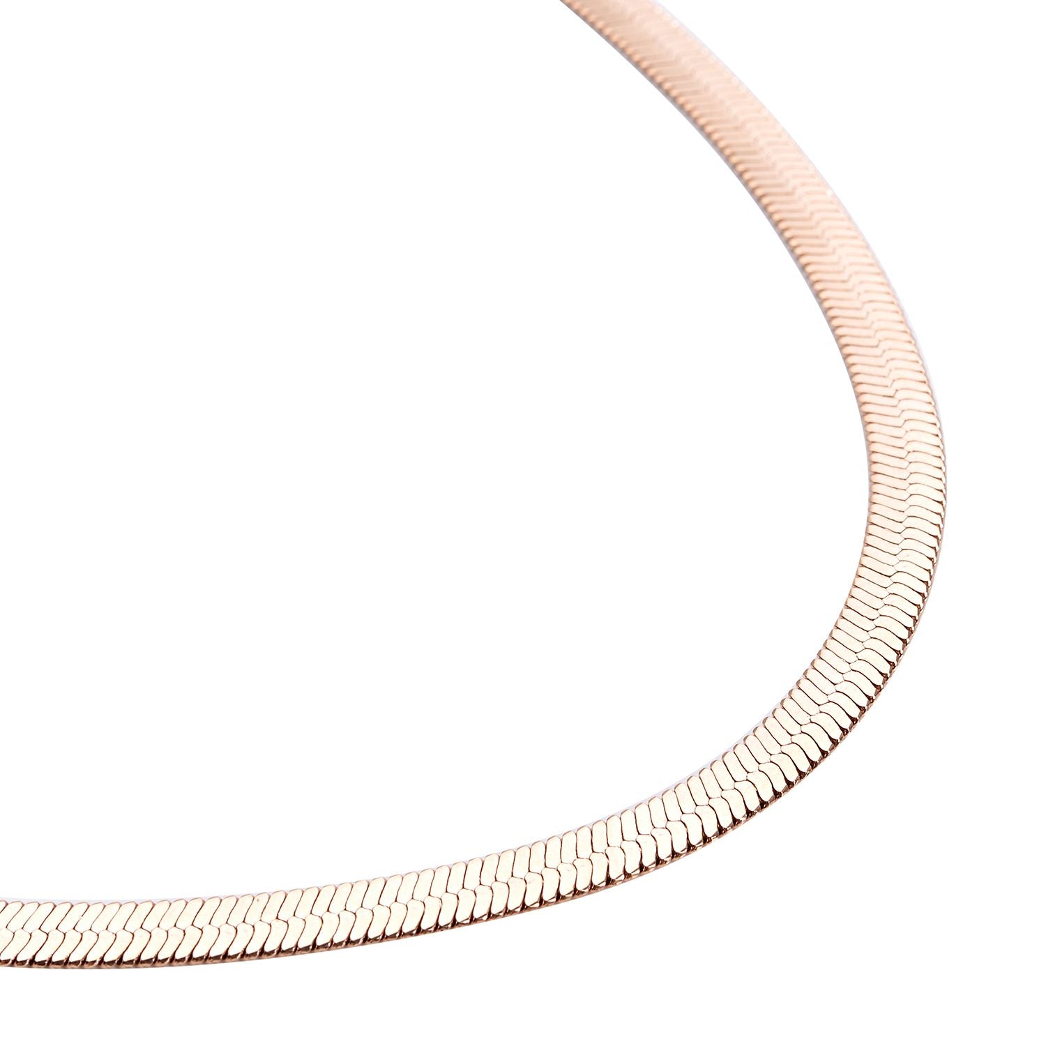 Seidige Fischgräten-Gliederkette, ca. 45 cm, reiner Edelstahl roséfarben ca. 20,20g