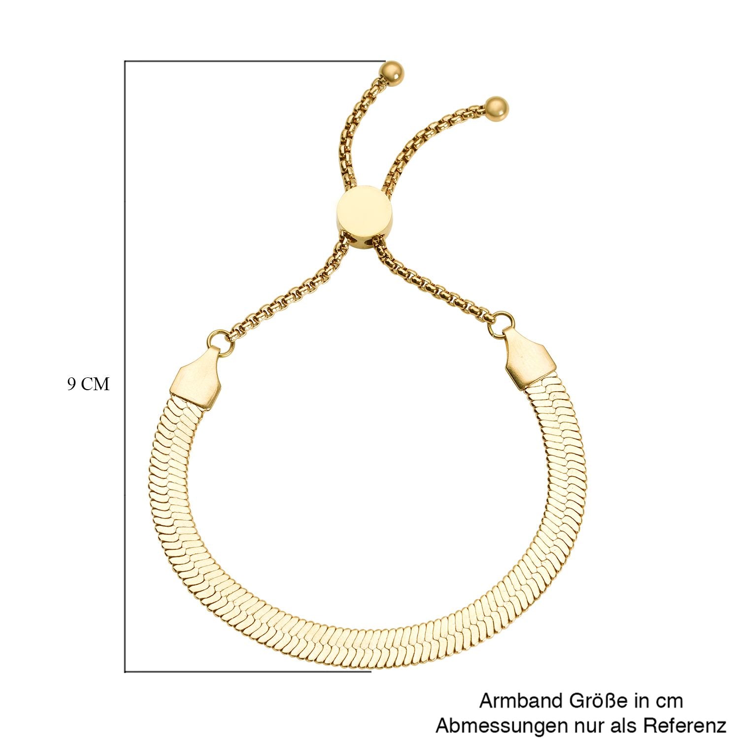 Seidiges Fischgräten-Gliederarmband, ca. 18 cm, 316L Edelstahl Goldfarben ca. 7,00g