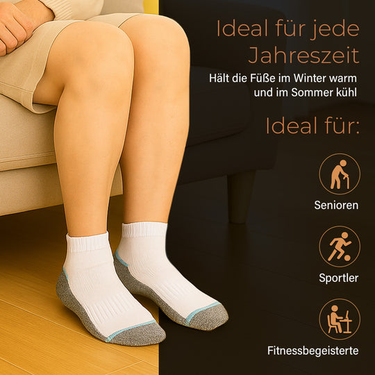 4er-Set Kupferfaser-Kompressions-Socken, Antibakteriell und Anti-Geruch, 41-45, L/XL, Grau-schwarz