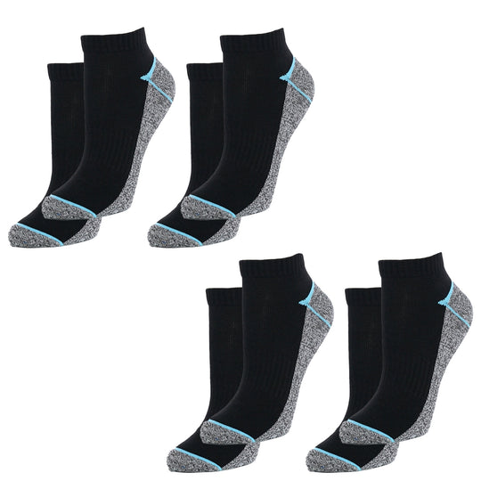 4er-Set Kupferfaser-Kompressions-Socken, Antibakteriell und Anti-Geruch, 36-40, schwarz-grau