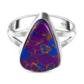 Lila Mojave Türkis-Ring, 925 Silber (Größe 16.00) ca. 5,36 ct