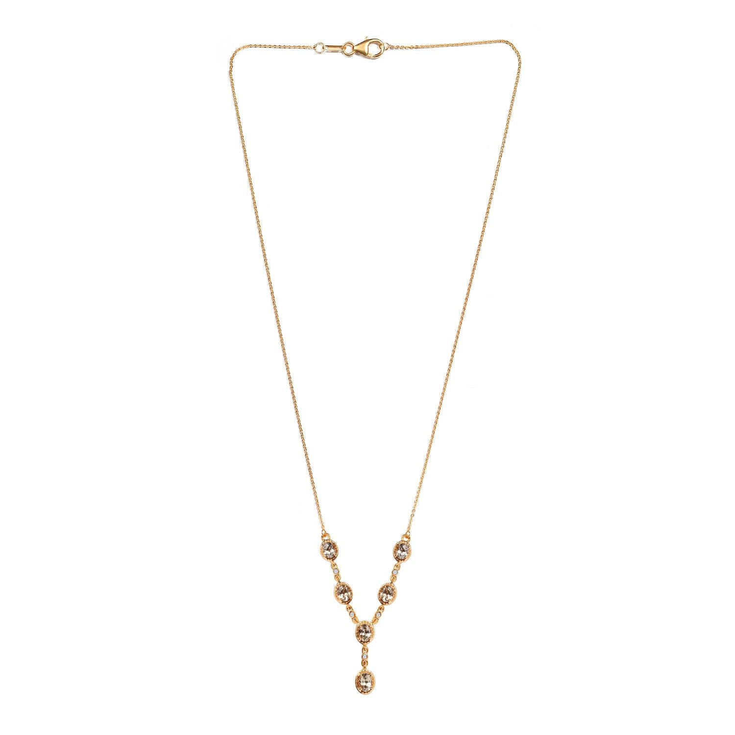 AAA Turkizit und weißes Zirkon Collier, ca. 45 cm, 925 Silber Gelbgold Vermeil ca. 2.42 ct