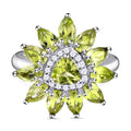 Natürlicher Peridot-Ring, 925 Silber platiniert (Größe 16.00) ca. 3,15 ct