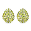 Natürliche Peridot-Cluster-Ohrstecker, 925 Silber platiniert, 10,23 ct.
