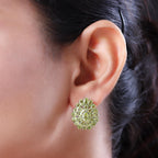 Natürliche Peridot-Ohrringe, 925 Silber platiniert, ca. 10.23 ct