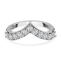 88 Facetten Moissanit Ring 925 Silber Platiniert (Größe 19.00) ca. 0,66 ct