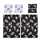 6er Set, Bettwäsche, 2 Deckenbezüge 135x200cm, 2 Kissenbezüge 40x80cm, 2 Kissenbezüge 80x80cm, schwarz