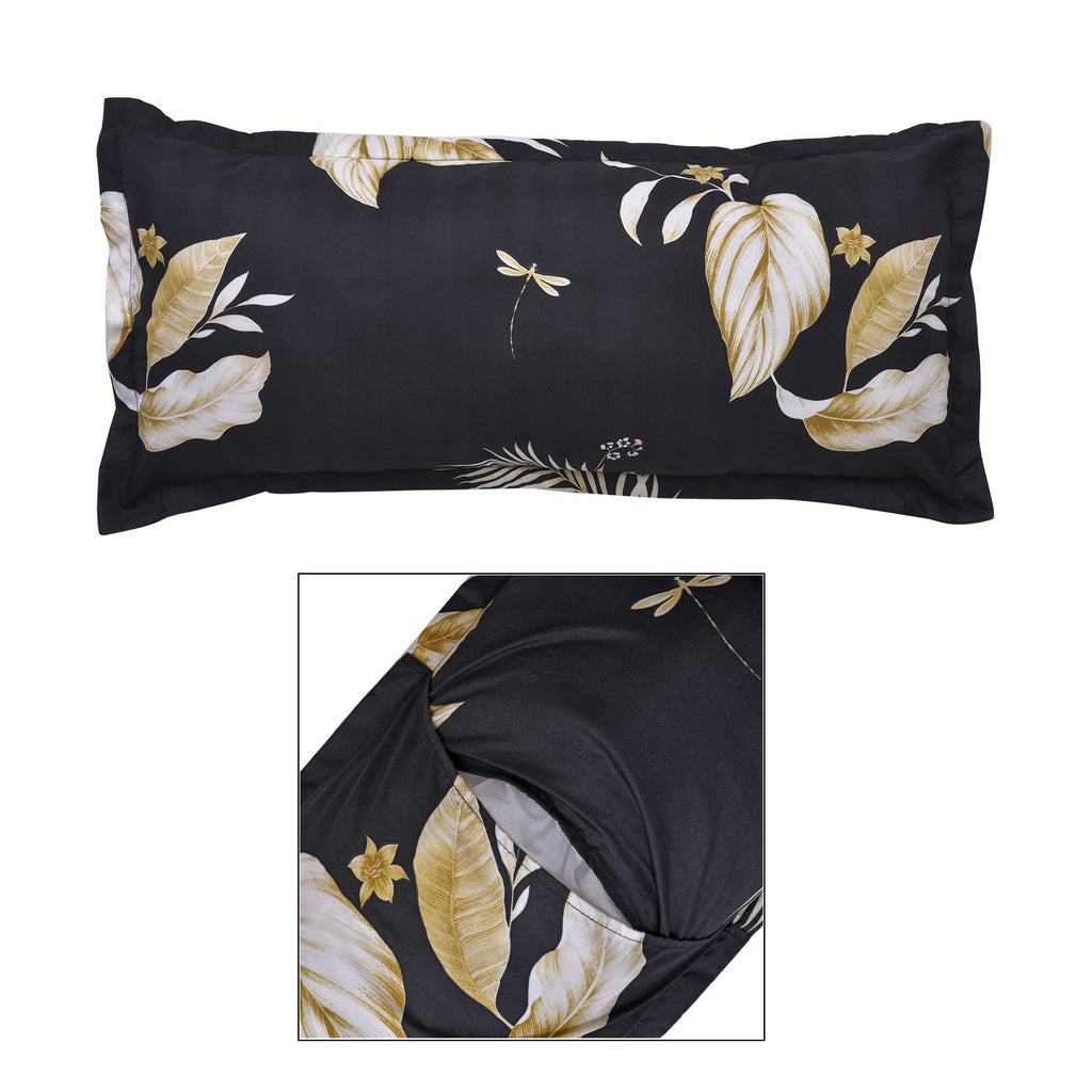 6er Set, Bettwäsche, 2 Deckenbezüge 135x200cm, 2 Kissenbezüge 40x80cm, 2 Kissenbezüge 80x80cm, schwarz