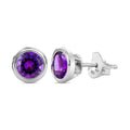 Natürliche, marokkanische Amethyst-Ohrringe, 925 Silber platiniert ca. 1.57 ct