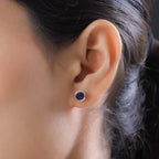 Natürliche, marokkanische Amethyst-Ohrringe, 925 Silber platiniert ca. 1.57 ct