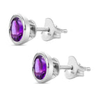 Natürliche, marokkanische Amethyst-Ohrringe, 925 Silber platiniert ca. 1.57 ct