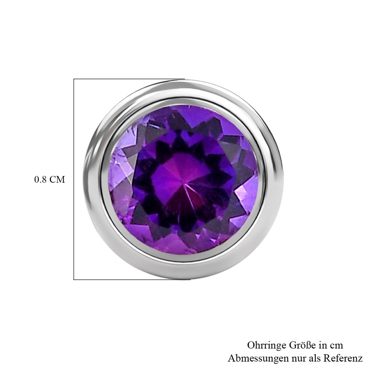 Natürliche, marokkanische Amethyst-Ohrringe, 925 Silber platiniert ca. 1.57 ct