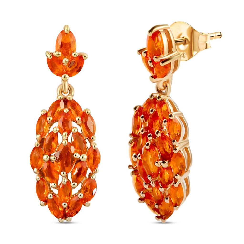 Salamanca Feueropal-Ohrringe, 925 Silber vergoldet ca. 2,64 ct