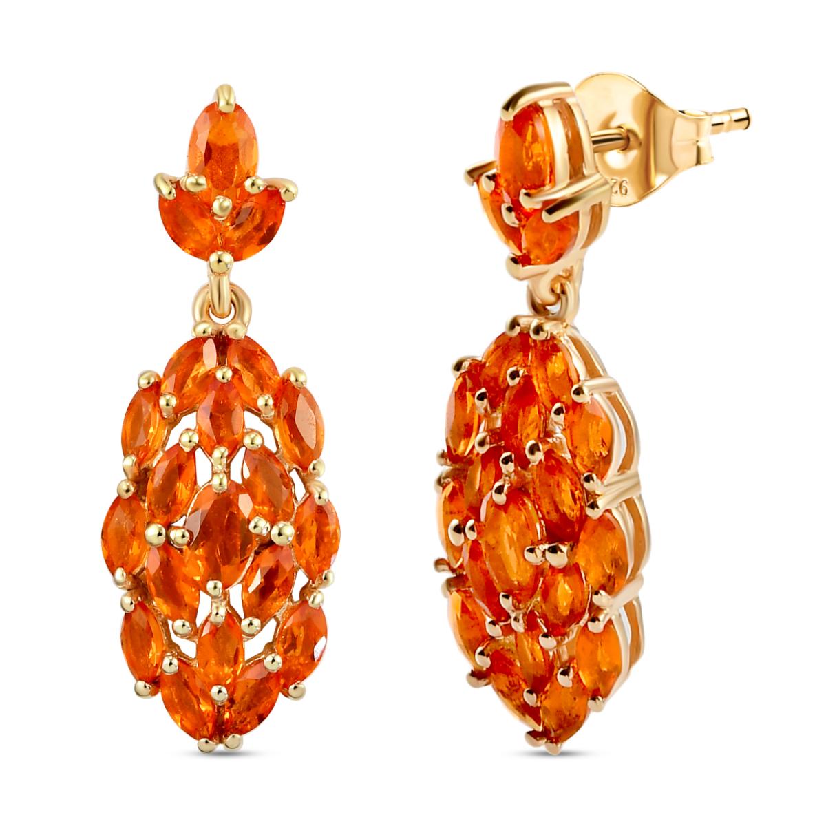 Salamanca Feueropal-Ohrringe, 925 Silber vergoldet ca. 2,64 ct