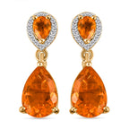 Salamanca Feueropal-Ohrringe, 925 Silber Gelbgold Vermeil ca. 2.11 ct