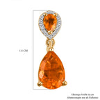 Salamanca Feueropal-Ohrringe, 925 Silber Gelbgold Vermeil ca. 2.11 ct