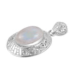 Royal Bali - Regenbogen Mondstein-Anhänger, 925 Silber ca. 13.00 ct