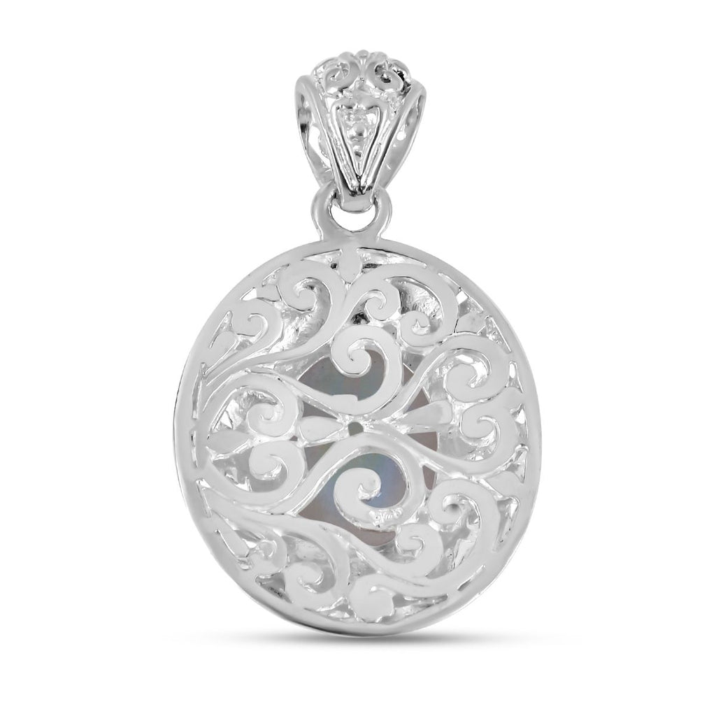 Royal Bali - Regenbogen Mondstein-Anhänger, 925 Silber ca. 13.00 ct