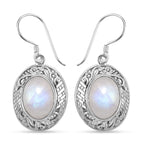 Royal Bali - Regenbogen Mondstein-Ohrringe, 925 Silber ca. 13,56 ct