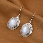 Royal Bali - Regenbogen Mondstein-Ohrringe, 925 Silber ca. 13,56 ct
