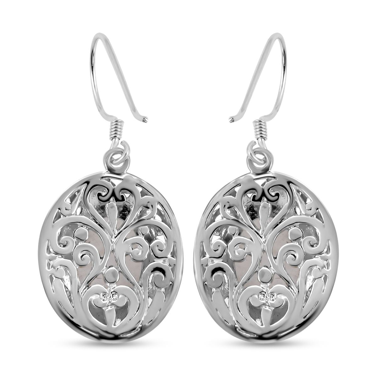 Royal Bali - Regenbogen Mondstein-Ohrringe, 925 Silber ca. 13,56 ct