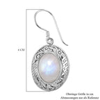 Royal Bali - Regenbogen Mondstein-Ohrringe, 925 Silber ca. 13,56 ct