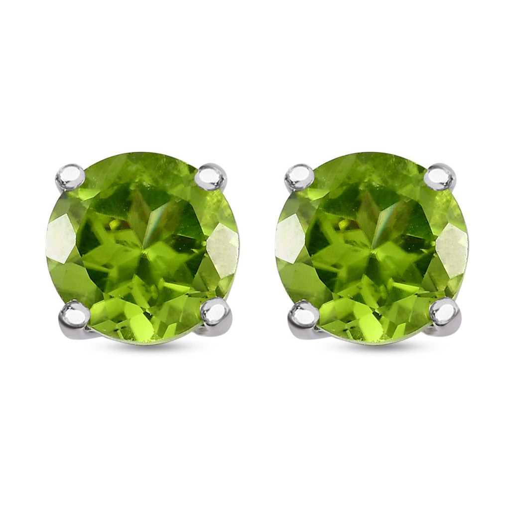 Natürliche Peridot Ohrringe, 925 Silber platiniert ca. 2,72 ct
