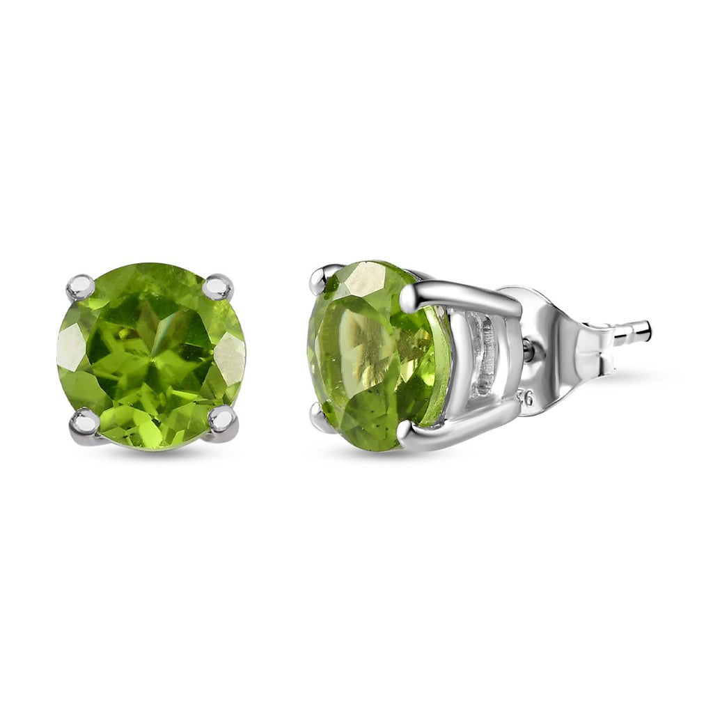 Natürliche Peridot Ohrringe, 925 Silber platiniert ca. 2,72 ct