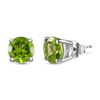 Natürliche Peridot Ohrringe, 925 Silber platiniert ca. 2,72 ct