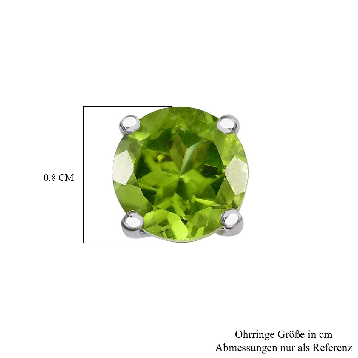 Natürliche Peridot Ohrringe, 925 Silber platiniert ca. 2,72 ct