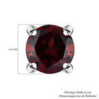 Rote Granat Ohrringe, 925 Silber platiniert ca. 3,30 ct