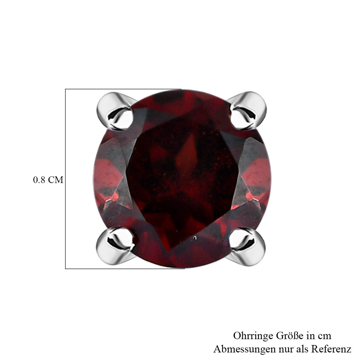 Rote Granat Ohrringe, 925 Silber platiniert ca. 3,30 ct