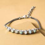 Natürliches, äthiopisches Welo Opal Armband, ca. 19 cm, 925 Silber ca. 2.73 ct